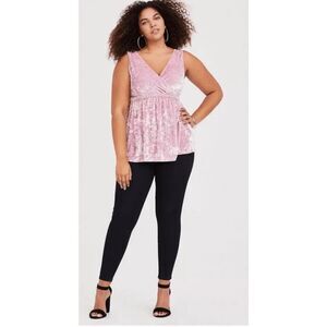 Torrid pink velveteen/velour sleeveless top size 00 (women's L